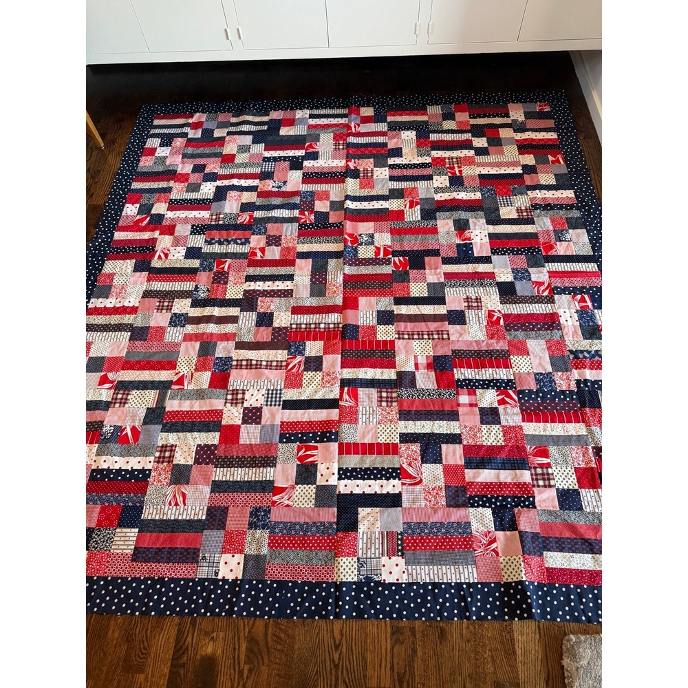 Quilt top, new red, white, and blue